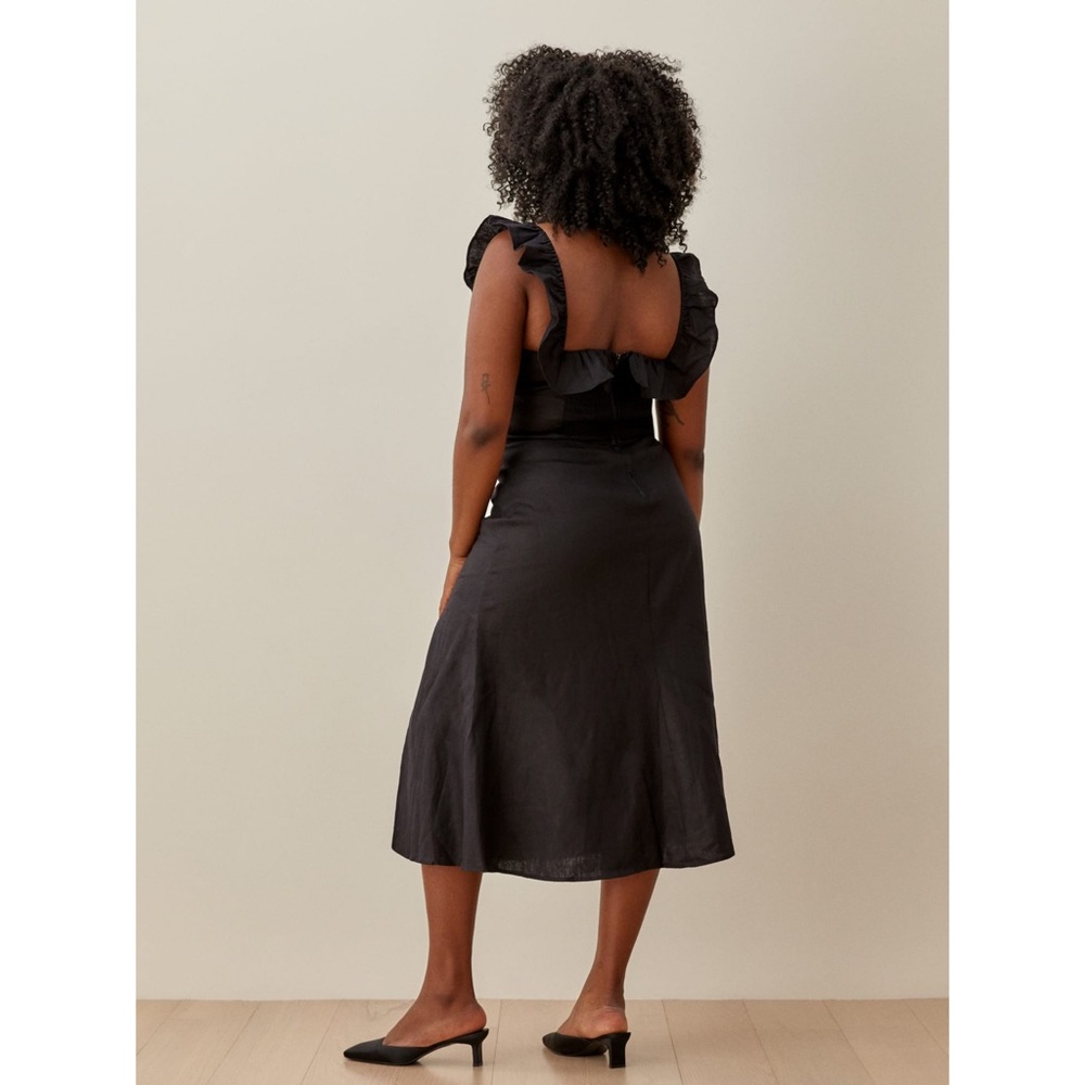 Reformation Amethyst Linen Dress in Black Size Small - Picture 3 of 10